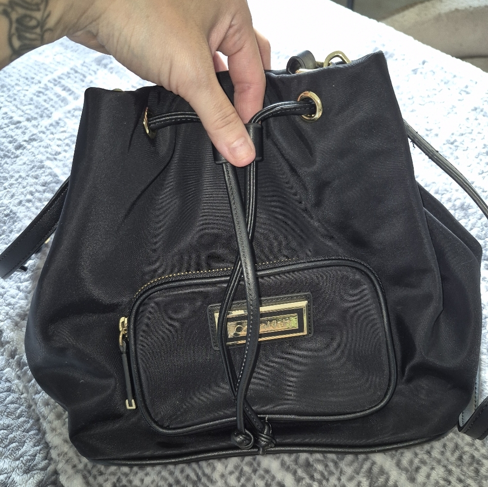 Calvin Klein Elegant Black Drawstring Bag